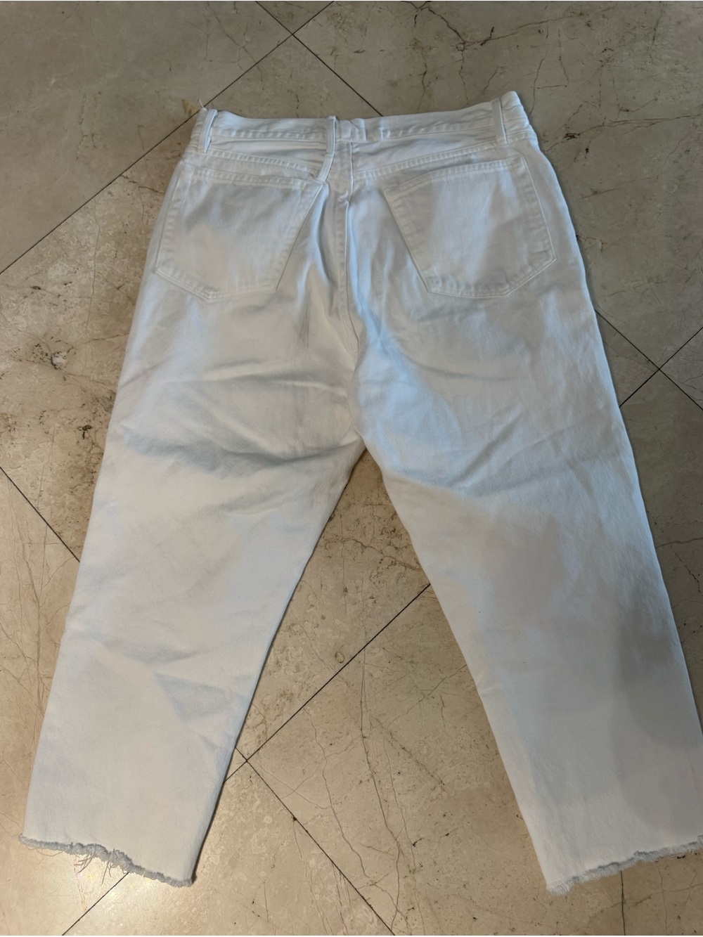 Frame Denim White High-Rise Cropped Straight Jeans. BB21 - Picture 8 of 10